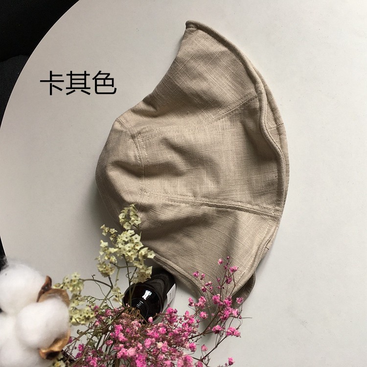 Nón Tai Bèo Vải Lanh Cotton Thoáng Khí Màu Sắc Đơn Giản Phong Cách Nhật Bản