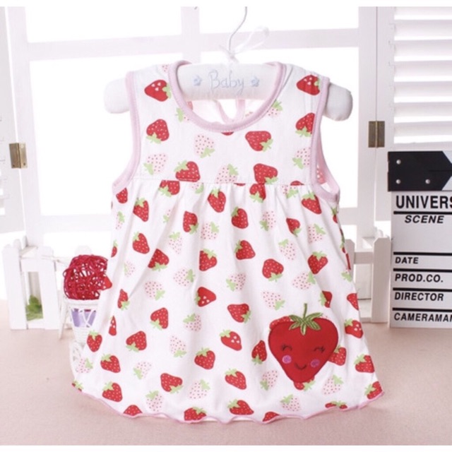 Áo váy cotton bé gái dưới 2 tuổi