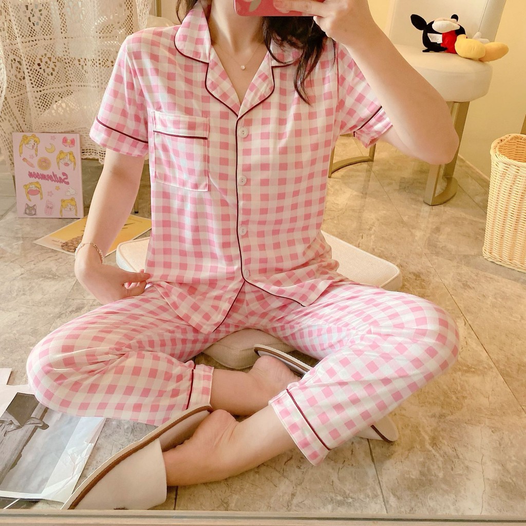 Bộ Pijama CỘC TAY, QUẦN DÀI Mùa Hè, Mùa Thu - Phong Cách Hàn Quốc 2020 - Sợi Tơ Sữa Cao Cấp Mềm, Mịn - Siêu Dễ Thương