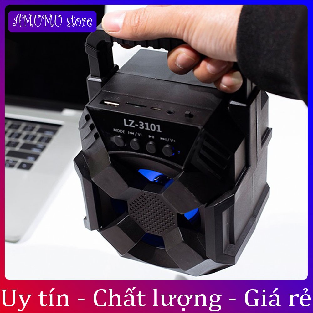 Loa Bluetooth mini xách tay lz3101 - lz3103 nhỏ gọn âm thanh siêu hay đèn led nhấp nháy Hỗ trợ cắm thẻ nhớ, USB