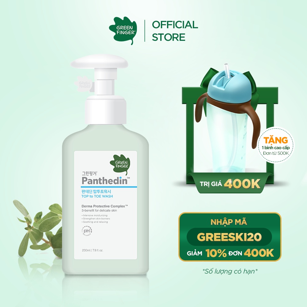 Sữa Tắm Gội Toàn Thân Cho Bé GREENFINGER PANTHEDIN TOP TO TOE WASH 230ml