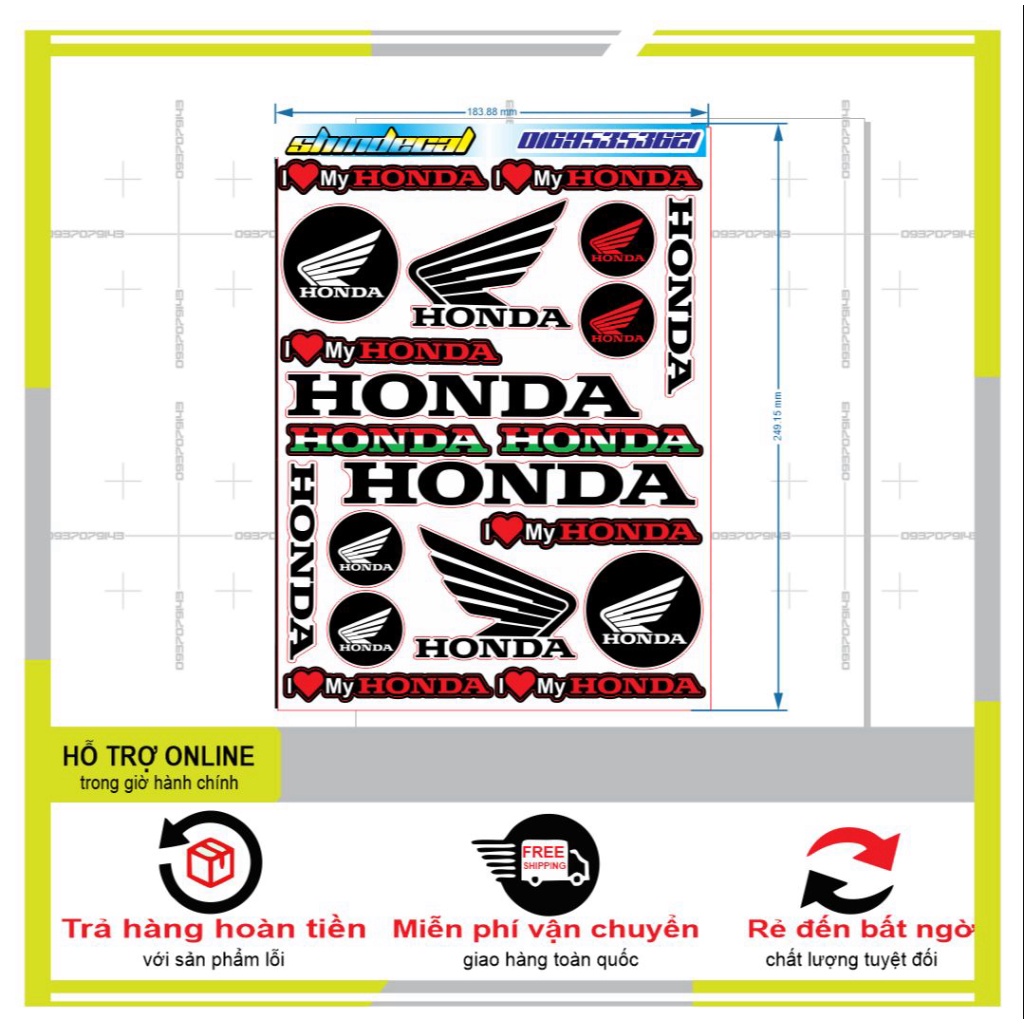 LOGO STICKER HONDA 05 - DUNG DECAL