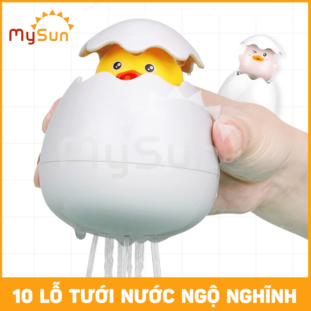 Đồ chơi phòng nhà tắm PHUN NƯỚC cho bé mẫu TRỨNG VỊT NỞ bằng nhựa ABS Cao cấp, An toàn - MySun