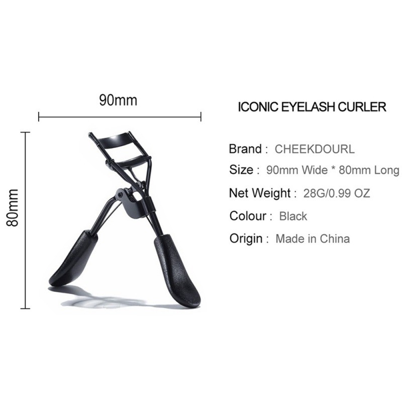 [Hàng mới về] Kẹp bấm mi đệm silicone PVC bằng kim loại màu đen phù hợp cho tất cả các dáng mắt