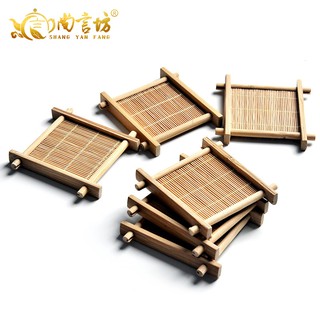 Khay đựng tách trà bằng gỗ tre kiểu kungfu độc đáo