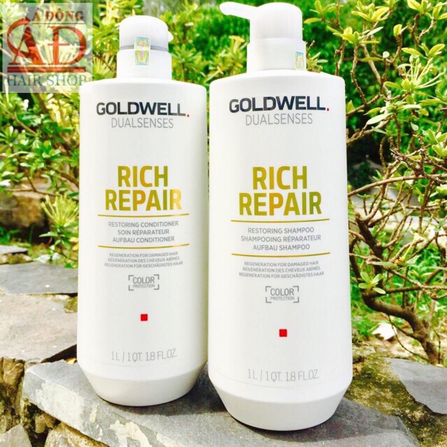 [Chính hãng] [Siêu rẻ] Bộ dầu gội xả Goldwell rich repair siêu phục hồi tóc hư tổn 1000ml