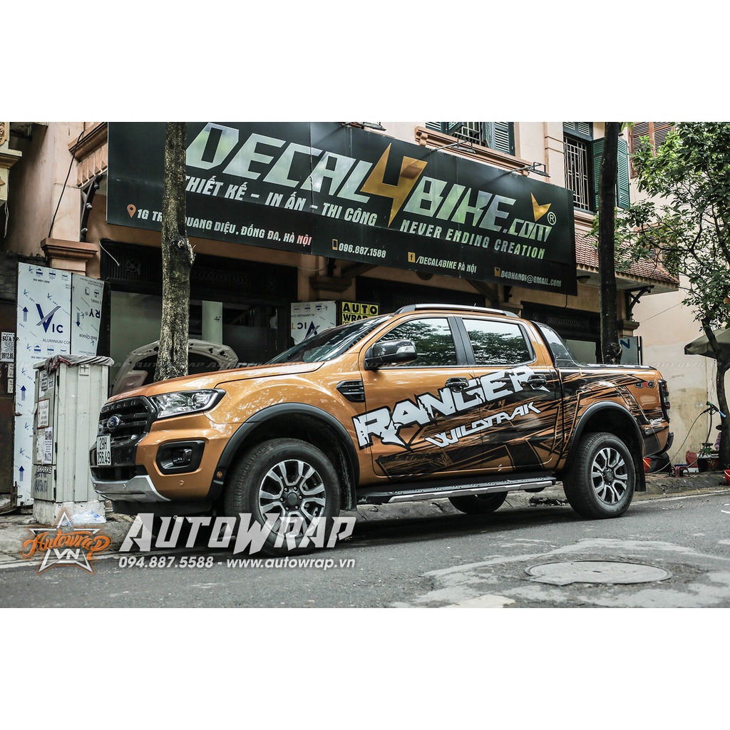 Tem họa tiết xe Ranger Wildtrak Dust - Tem họa tiết ô tô Ford, tem dán sườn xe thể thao