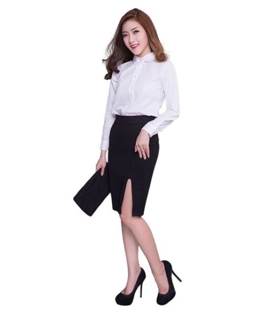 Chân váy bút chì xẻ trước qua gối | BigBuy360 - bigbuy360.vn