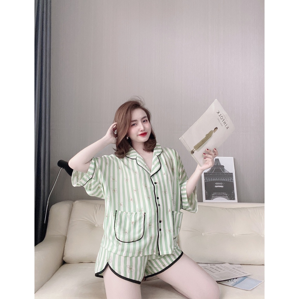 Đồ bộ nữ thiết kế Pijama đùi chất liệu lụa mango cánh dơi cao cấp freesize đẹp giá rẻ | BigBuy360 - bigbuy360.vn