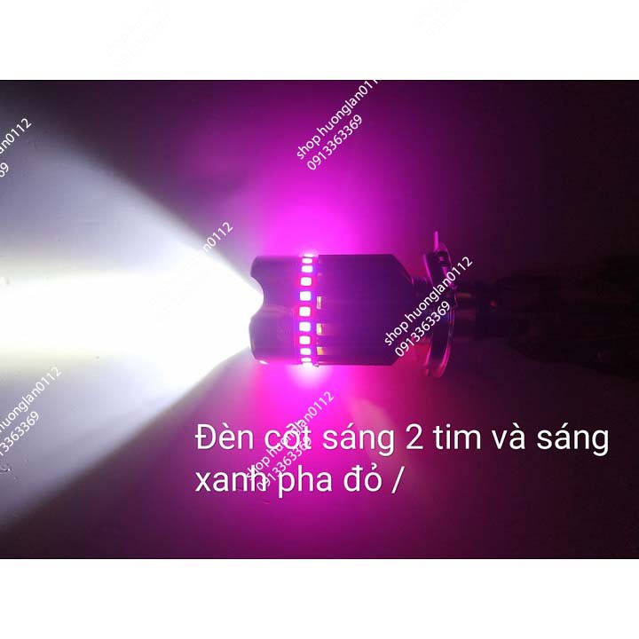 ( Hàng Chất, giá tốt ) Đèn pha Led xe máy 7 màu 4 tim H4