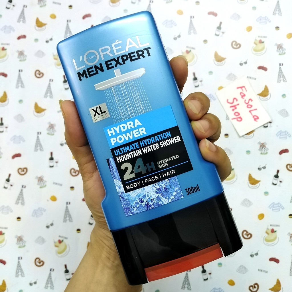 Sữa tắm gội nam L'ORÉAL Pháp Men Expert 300ml l oreal loreal sữa tắm rửa mặt 3 trong 1, 3 in 1 nam tính khử mùi