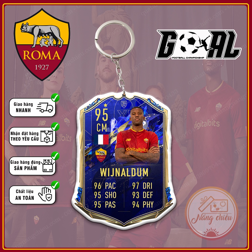 Móc khóa thẻ CLB bóng đá AS Roma - In Dày Sắc Nét 2 Mặt