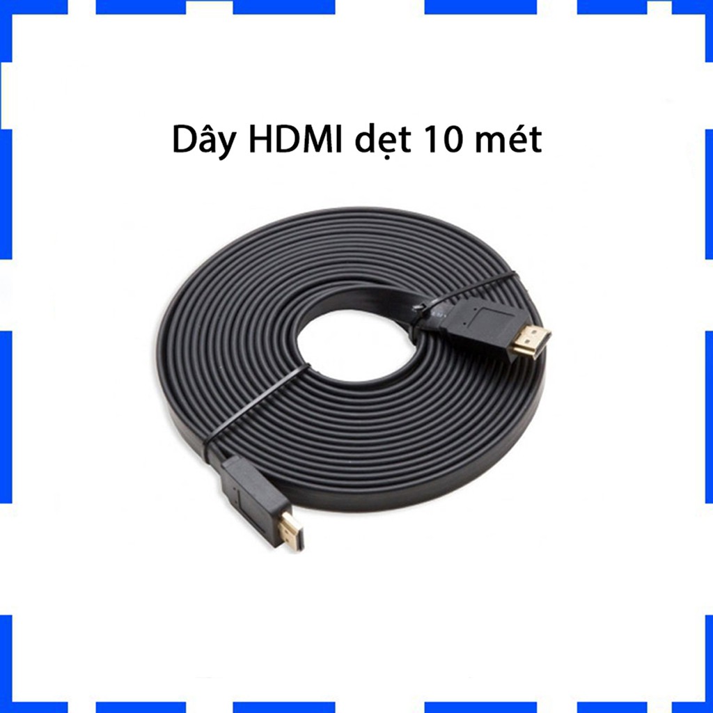 Dây HDMI - Cáp HDMI 10 mét - Full HD chống nhiễu - Loại dẹt - Bảo hành 3 tháng