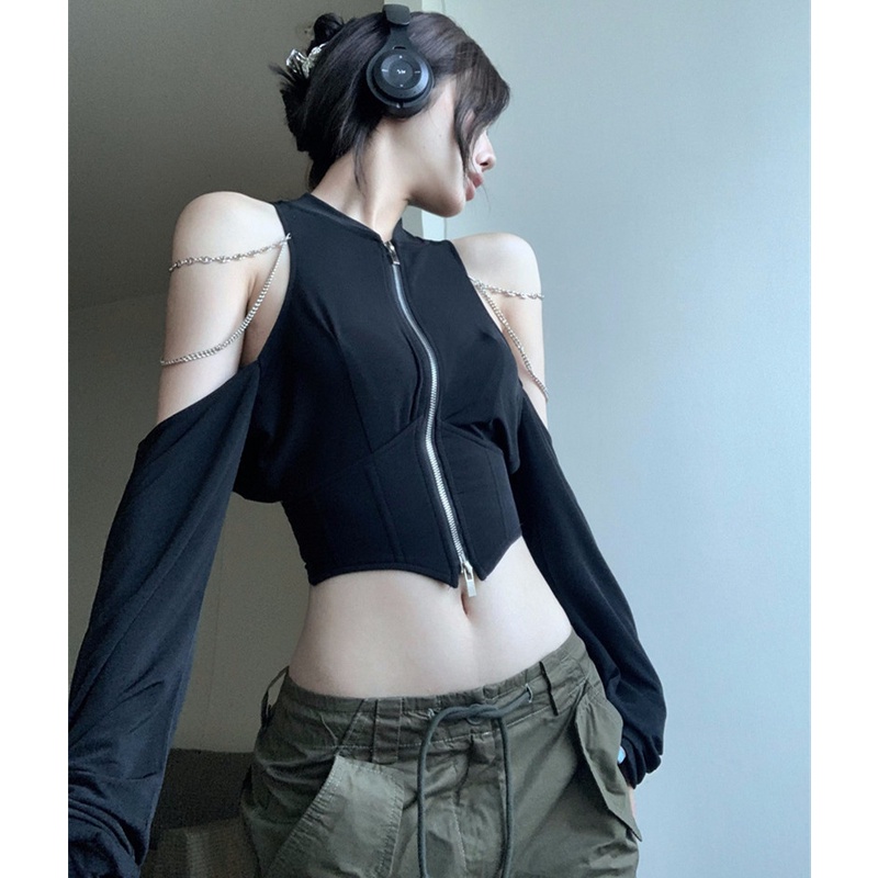 Áo Thun Tay Dài Trễ Vai Dáng Ôm Thời Trang Quyến Rũ Cho Nữ