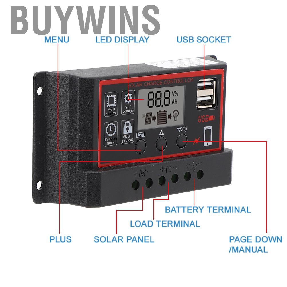 Bo Mạch Điều Khiển Sạc Năng Lượng Mặt Trời 12v / 24v Pwm