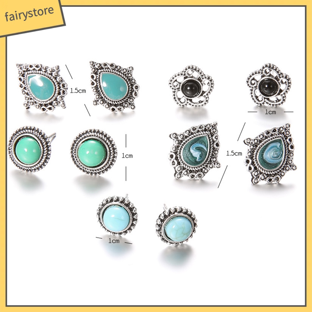 Set 5 đôi khuyên tai phong cách bohemian thời trang thời thượng cho nữ