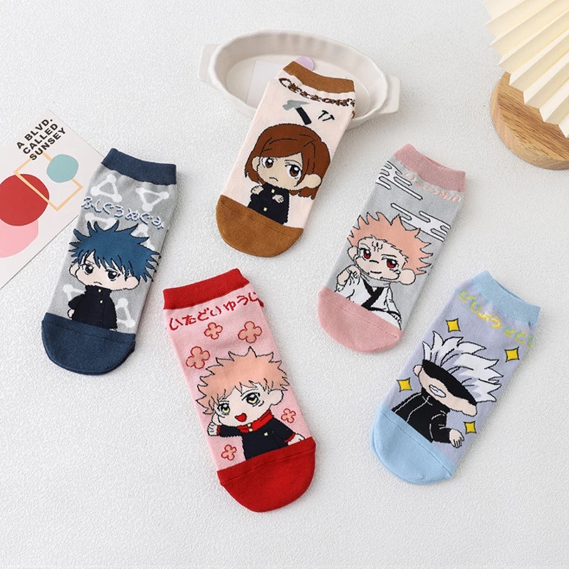 Vớ cotton có hình nhân vật fushiguro megumi itadori yuji gojo satoru
