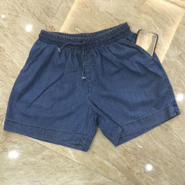 Quần short jean giấy cạp chun Asos
