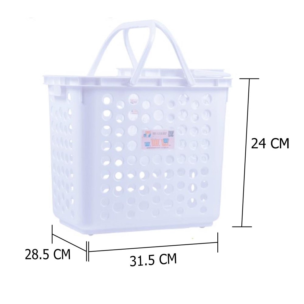 HomeBase API Giỏ đựng đồ bằng nhựa loại A #5050 Thái Lan W28,5xH24xD31,5cm xanh dương