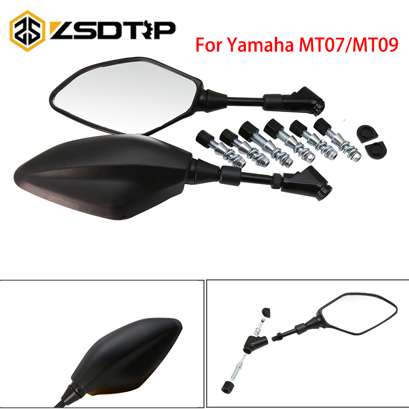 MOTOPARTS SHOP ZSDTRP Gương chiếu hậu Yamaha MT07 / MT09 kính trắng đen