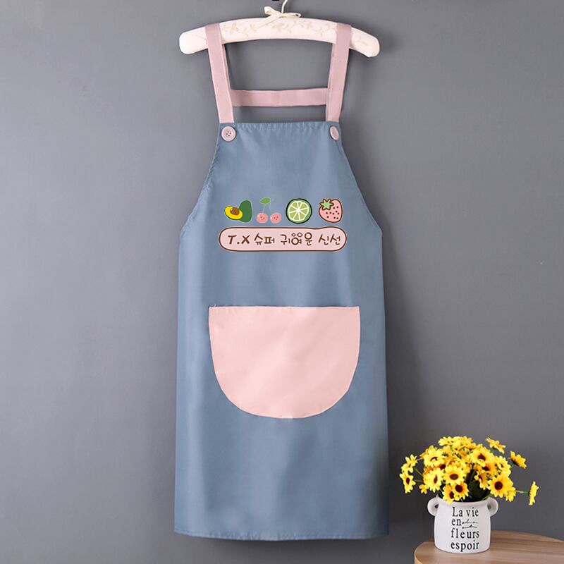 Tạp dề nội trợ dạng yếm in hình GẤU có túi chống nước chống dầu mỡ có thể lau tay trực tiếp siêu tiện dụng