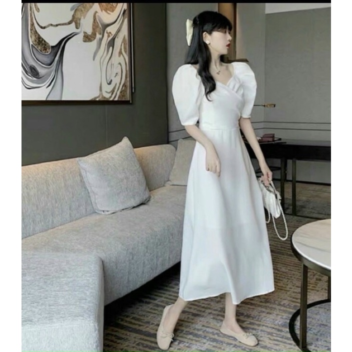 váy trắng dự tiệc chụp hình kỷ yếu siêu xinh-bán chạy nhất shopee-đầm trắng dự tiệc dáng dài-min house clothing | BigBuy360 - bigbuy360.vn