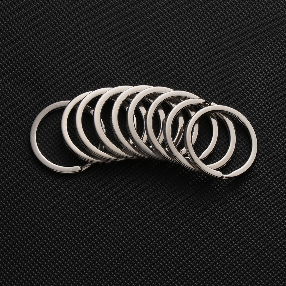 Set 10 Móc Khóa Tròn Bằng Thép Không Gỉ Nhiều Màu Sắc 25mm 28mm 30mm