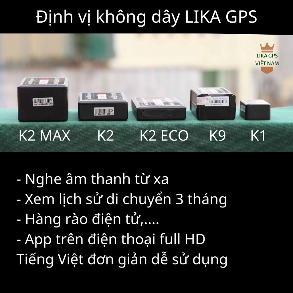 Định vị không dây LIKA K1 độ chính xác cao - Miễn phí phần mềm trọn đời - kích thước siêu nhỏ gọn
