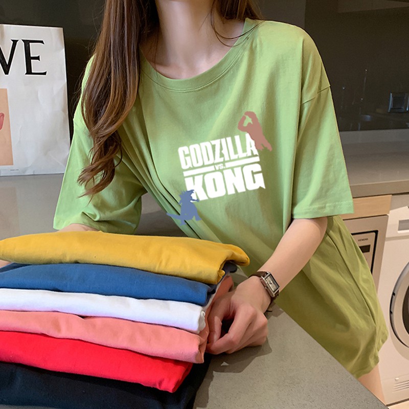 NRVP Áo Thun Ngắn Tay Form Rộng Mẫu 2021 Theo Phong Cách Hàn Quốc Dành Cho Nữ