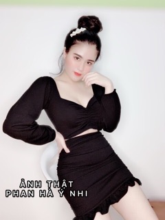 Set áo tay dài + chân váy
