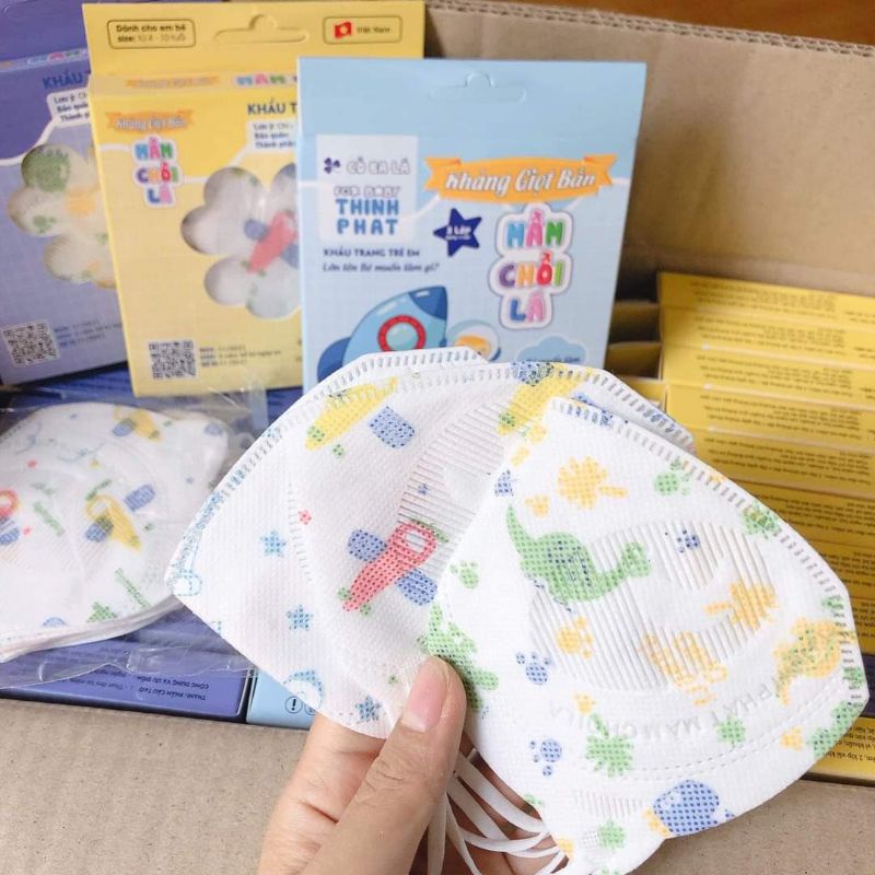 Set 20c khẩu trang 3D Gấu mầm chồi lá cho bé 1- 4y 🧸