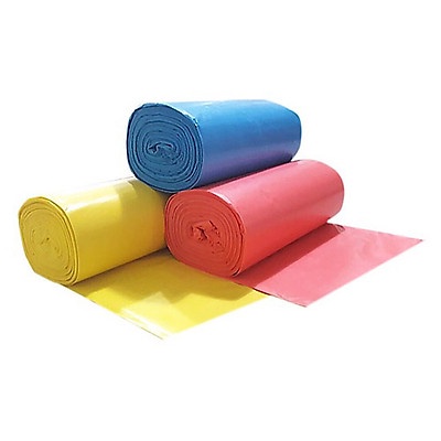 Túi rác nilon không lõi loại 1 kg 3 cuộn, bịch nilon chứa rác gia đình loại dày, nhiều size nhiều màu