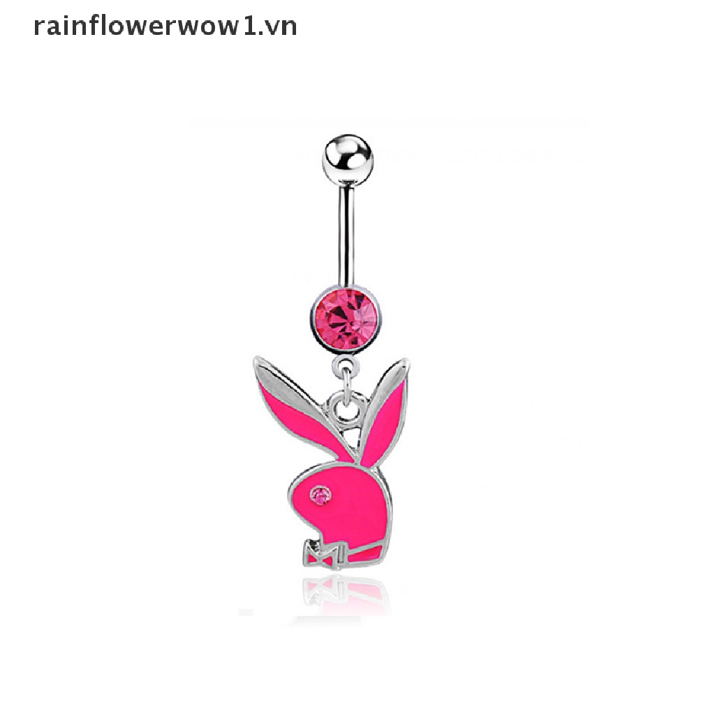 Khuyên Rốn Hình Thỏ Đính Pha Lê Dễ Thương