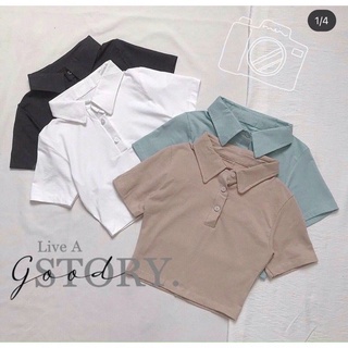 áo croptop cổ bẻ