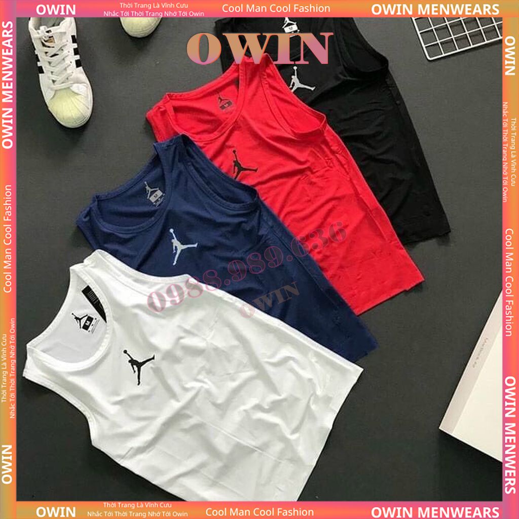 Áo ba lỗ thể thao nam, Áo ba lỗ tập gym in hình bóng rổ chất vải thun lạnh thoáng mát thấm hút mồ hôi A3L02 OWIN