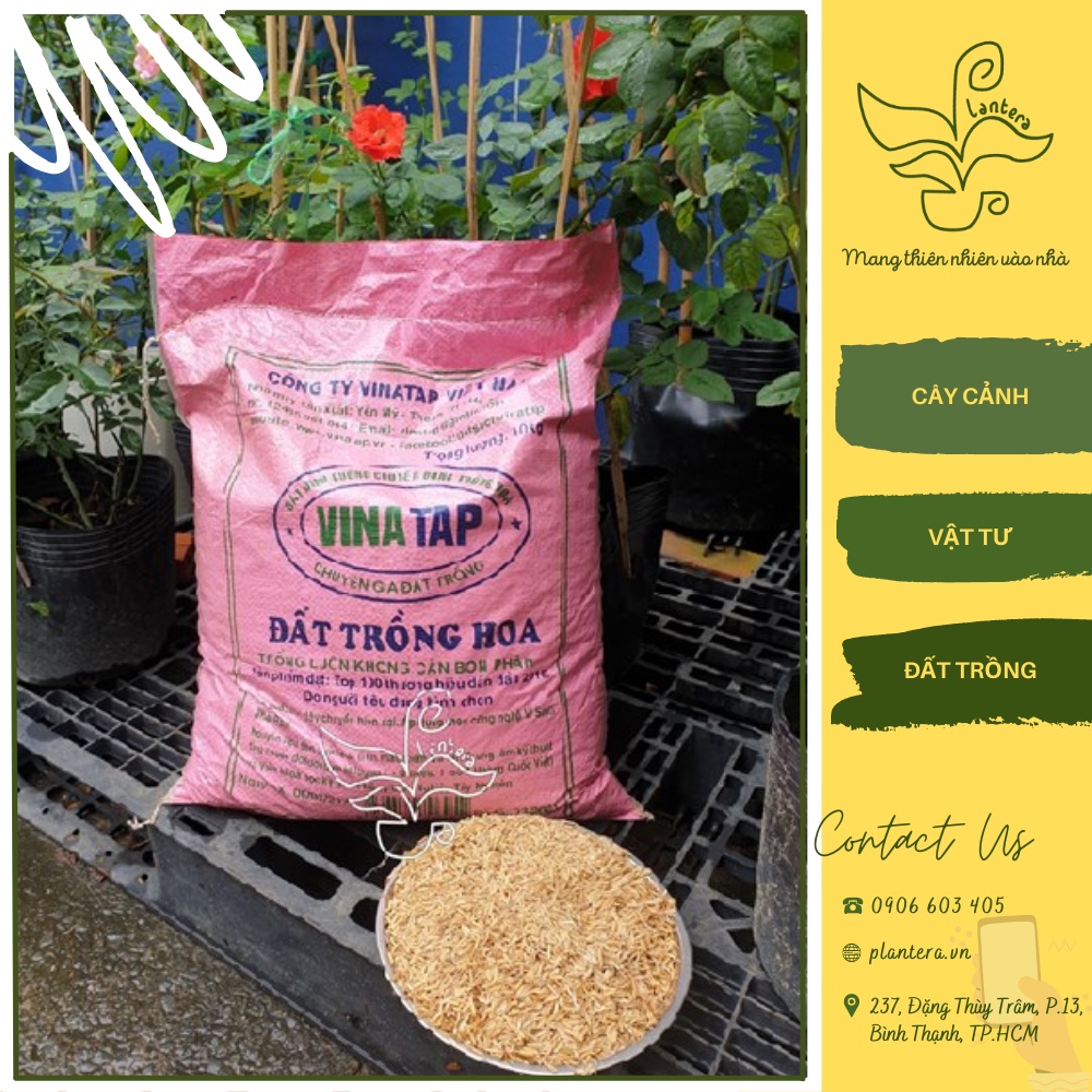 Đất Trộn Hoa Hồng - Cây Cảnh Vinatap 10Kg - Đất Sạch - Đất Trồng Hoa