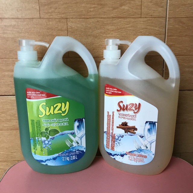 Nước Rửa Chén Suzy Hương Bạc Hà Can 2.1kg Công Nghệ Nhật Bản ( vòi nhấn )