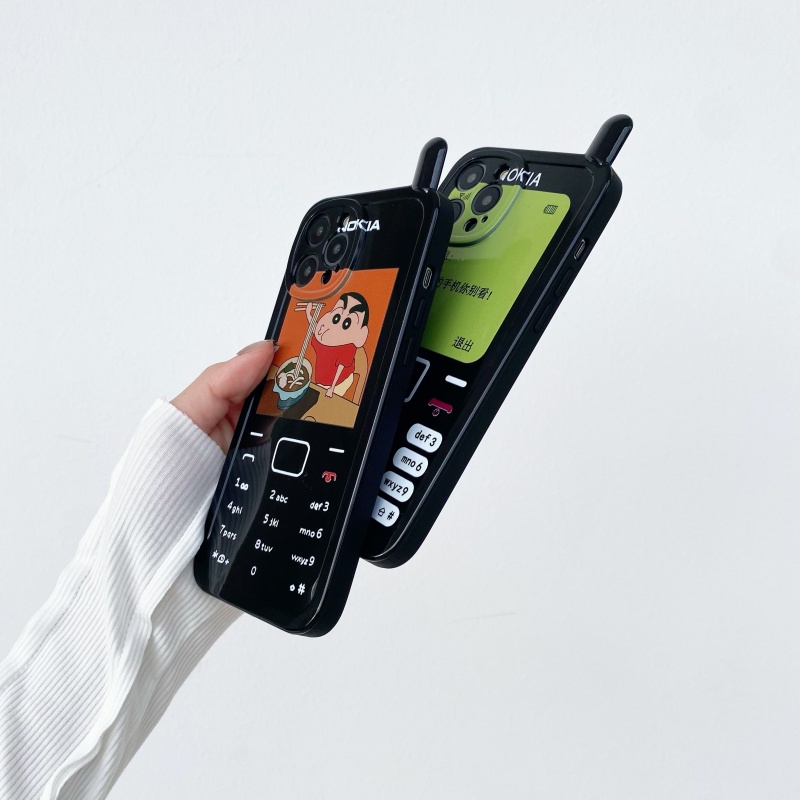 Ốp Điện Thoại In Hình Cậu Bé Bút Chì Shin-Chan Phong Cách Retro Cho iphone 11 12 13 pro max i11 i13 XR