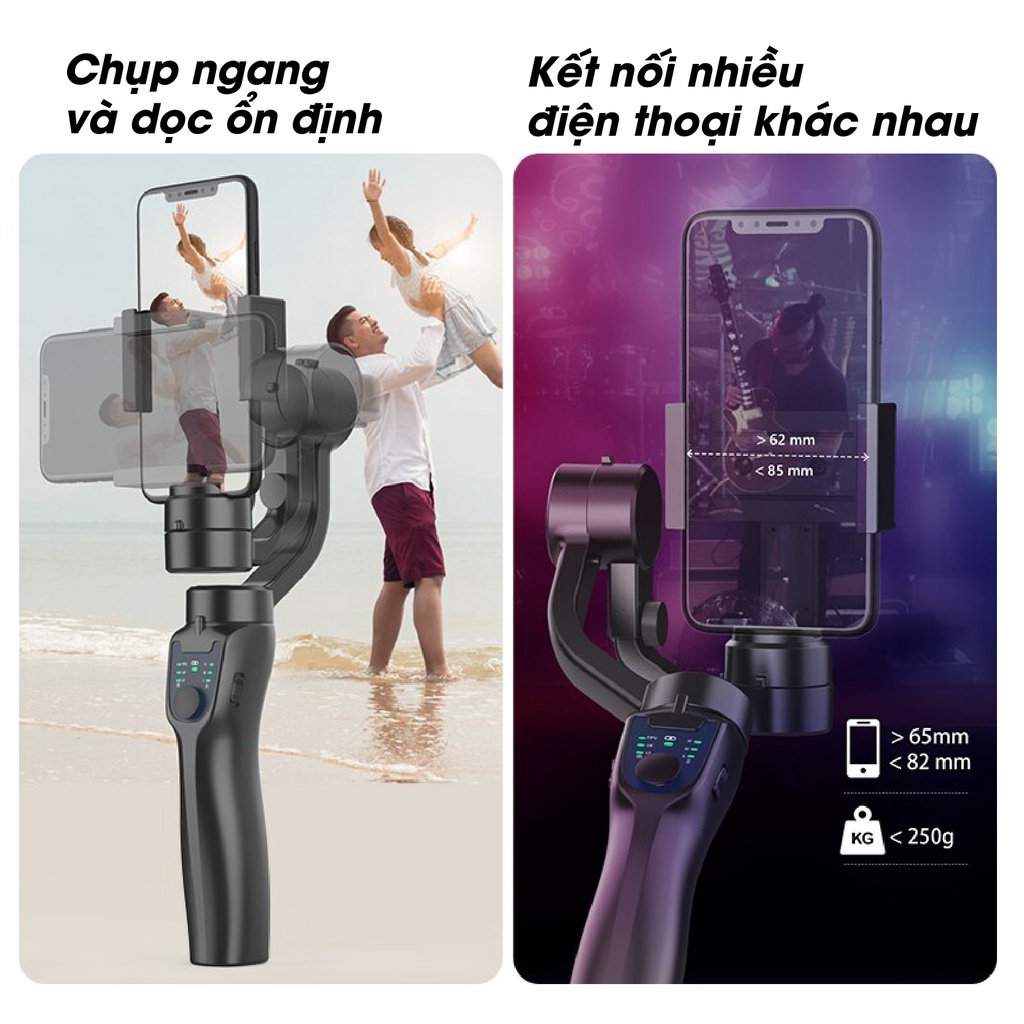 Gậy gimbal chống rung điện thoại F8 - 3 AXIS✅Update S5B ✅Pin trâu 2200 mAh - Sử dụng 10 tiếng liên tục