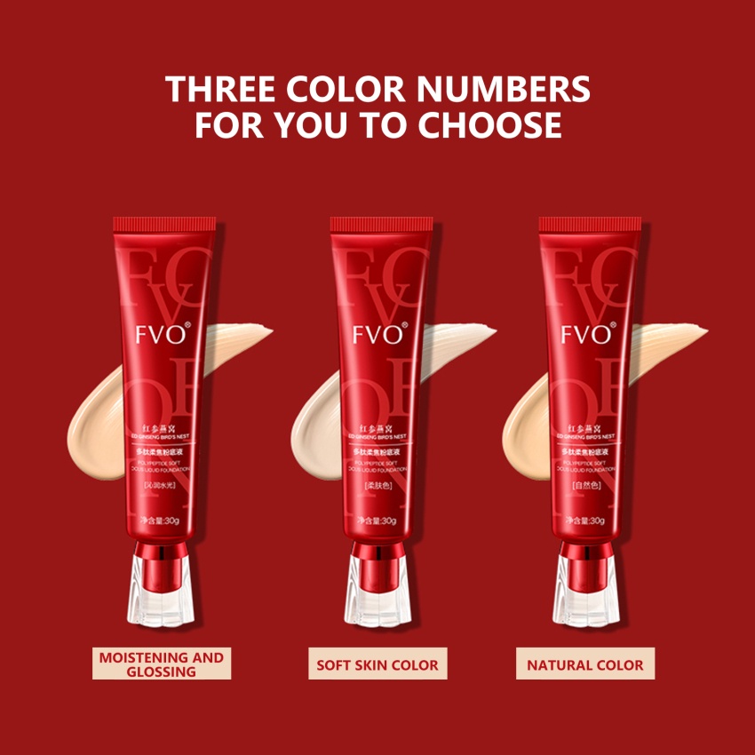 Red ginseng Kem Nền Che Khuyết Điểm polypeptide Dưỡng Ẩm Làm Sáng Da Kiềm Dầu Lâu Trôi Chống Thấm Nước 30g