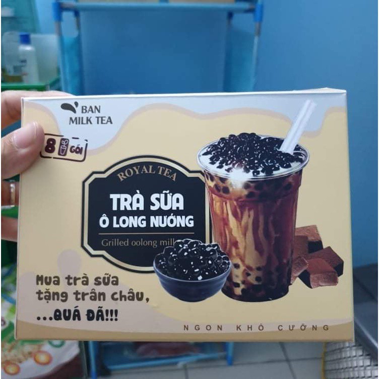 [Hộp 8 set] Trà sữa trân châu đường đen, trà ô long nướng tự pha gói hộp - Hàng Công ty