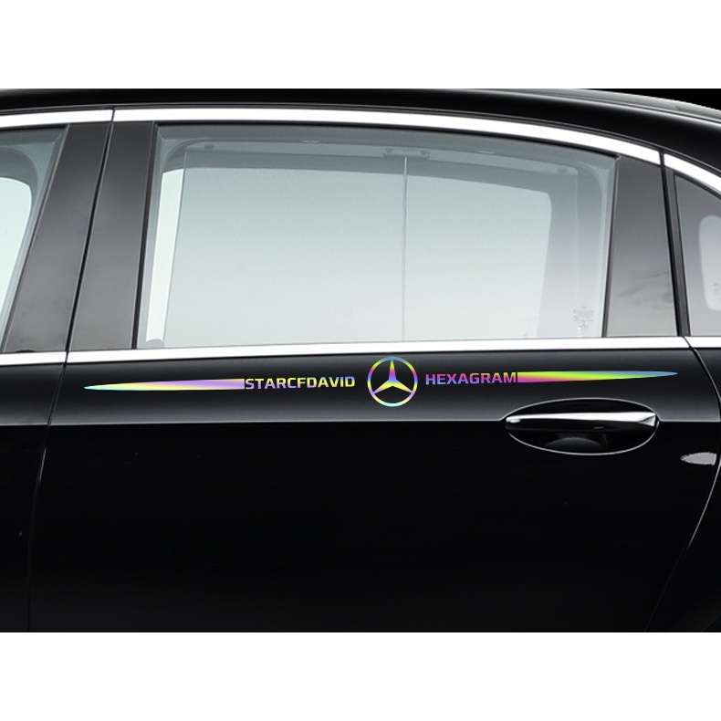 Tem Decal Dán Trang Trí Xe Ô Tô Laser Phản Quang Biểu Tượng "STARCFDAVID - Logo Hãng Xe - HEXAGRAM"