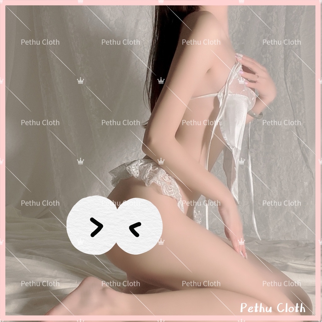 （Q1,HCM）🤞Sexy đồ maidĐồ lót yếm Đồ Ngủ cosplay+quần lót 40-55kg---015