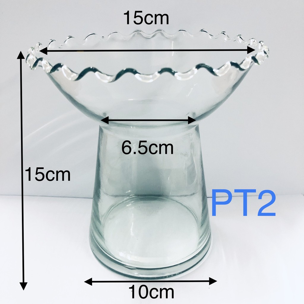 Ly đựng phật thủ, lọ thủy tinh trồng cây nuôi cá nha đam thủy canh,15cm x 15cm  hydroponic mini fish tank ML-PT2