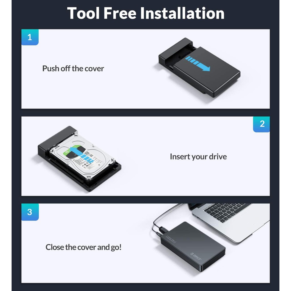 Hộp Đựng Ổ Cứng Orico 3588C3 SSD 3.5Inch Từ Cổng Sata Sang Cổng USB 3.0 / USB 3.1 Thế Hệ 1 Type C Tiện Dụng | BigBuy360 - bigbuy360.vn