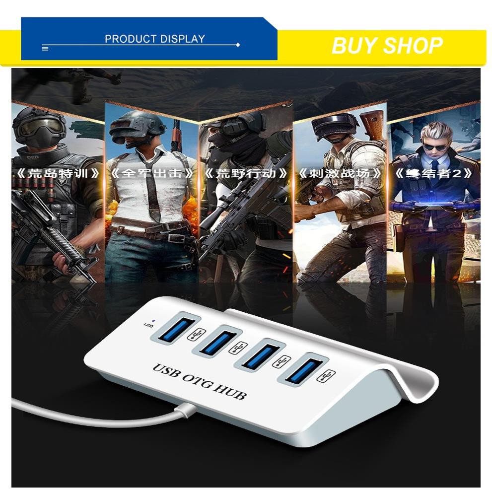 [FREESHIP] Bộ chia 4 Cổng USB OTG HUB - THIẾT BỊ KẾT NỐI ĐIỆN THOẠI VỚI BÀN PHÍM VÀ CHUỘT CHƠI GAME MOBILE