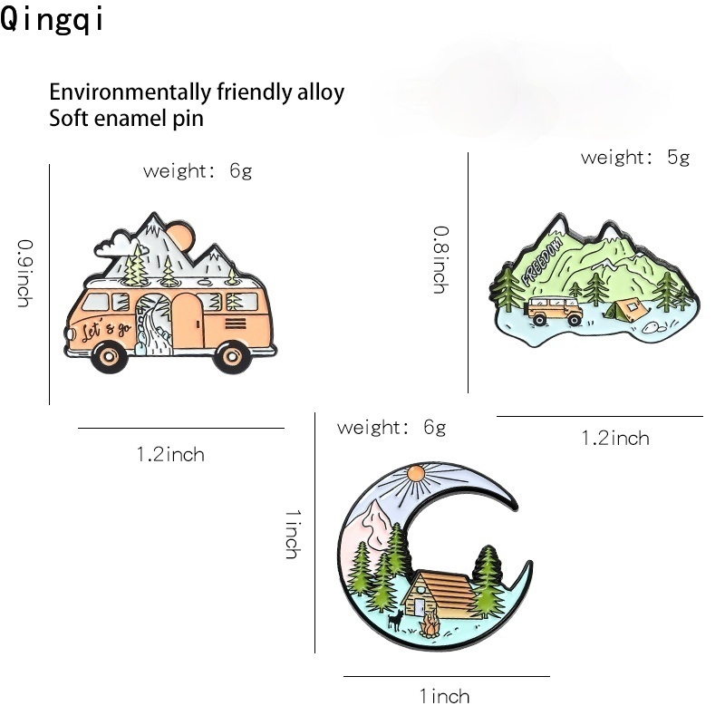 Ghim cài áo Miss Zoe kiểu họa tiết phong cách du lịch độc đáo