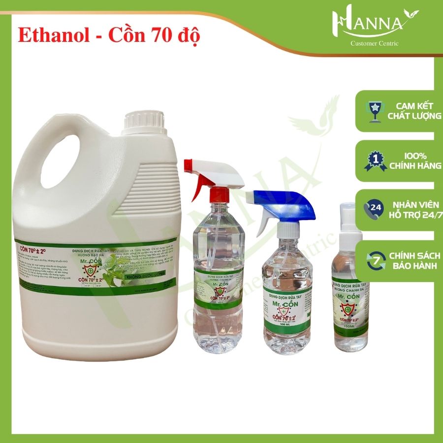 Cồn Ethanol 70 độ, Chai 100-500-1000ml, vòi xịt, sát khuẩn tay, xịt khuẩn bề mặt, chính hãng Mr.Cồn,