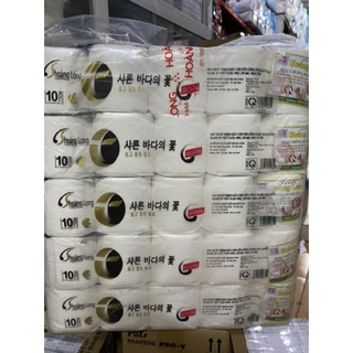 Giấy vệ sinh Hoàng Long 10 cuộn ( 1 cây / 10 lốc / 1 lốc 10 cuộn )