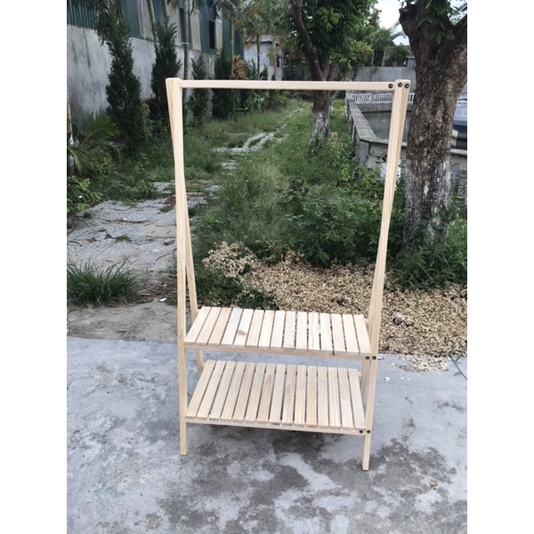 Giá Treo Quần Áo Gỗ 2 Tầng Size Khổng Lồ Nội Thất Kiểu Hàn Lắp Ráp